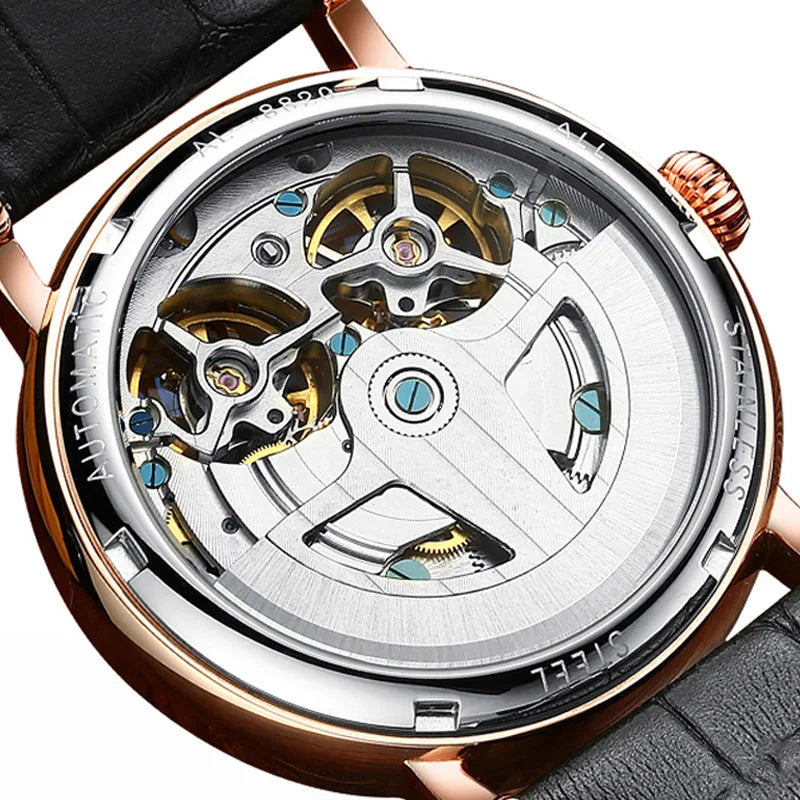 AILANG top luxury brand men's automatic watch quality business waterproof expensive double tourbillon mechanical watches fashion