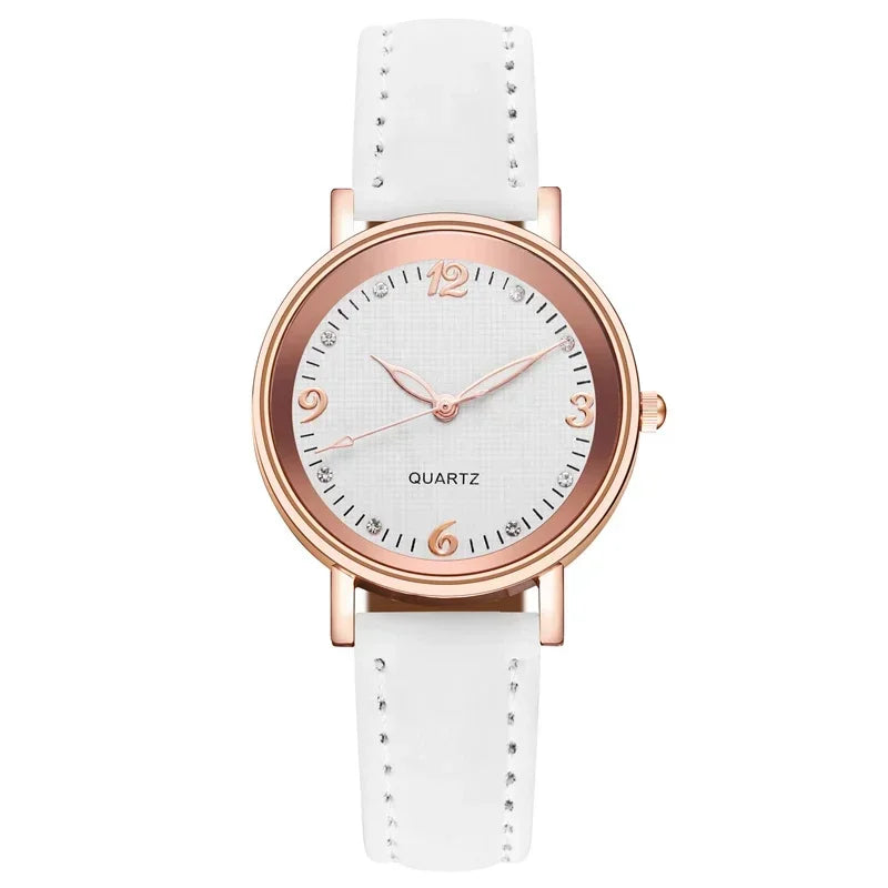 Light Luxury Luminous Quartz Wristwatches for Women Elegant Leather Band Analog Quartz Watches Casual Versatile Watches 스켈레톤 시계