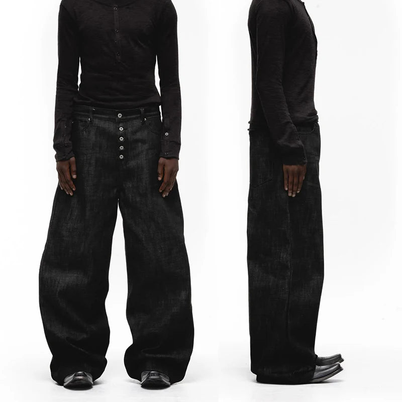 Fait * 25SS American retro red-edged red-eared original cow jeans three-dimensional scimitar pants