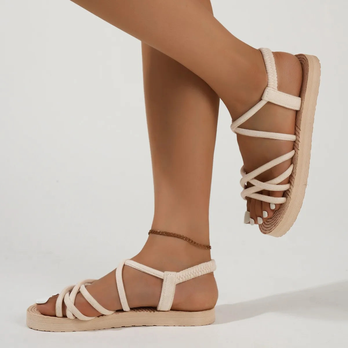 2025 New Summer Leisure Sandals For Women Flat Shoes Soft EVA Sole Light Weight Female Daily Walking Sandalias Street Footwear