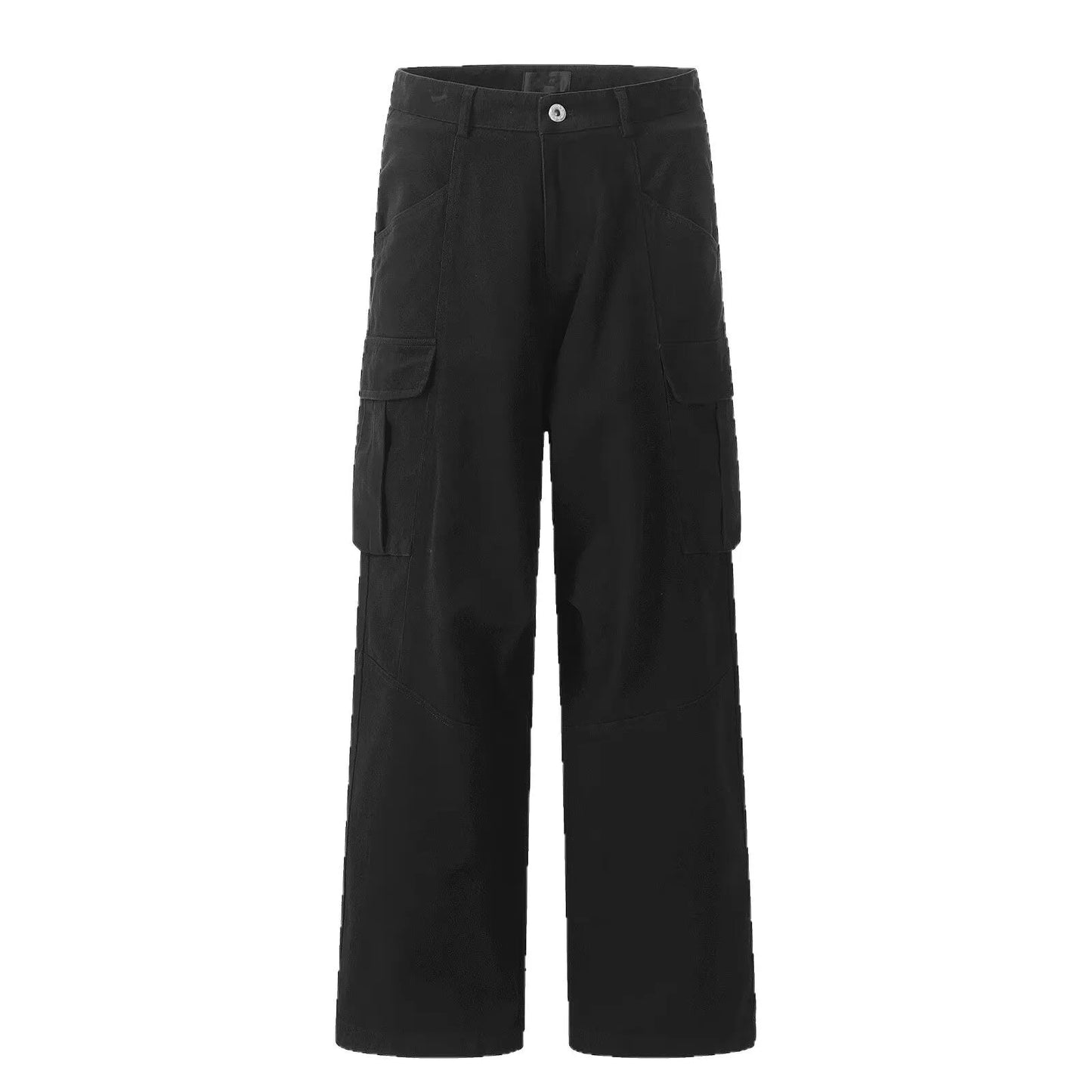 New American high street brown jeans for women washing straight spring and autumn loose casual gothic trousers wide-leg pants