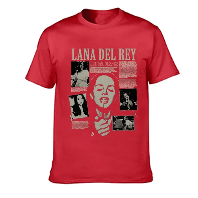 Singer Lana Del Rey Print T Shirt Men Women Fashion Hip Hop Streetwear Harajuku Short Sleeve Plus Size T Shirt Unisex Top