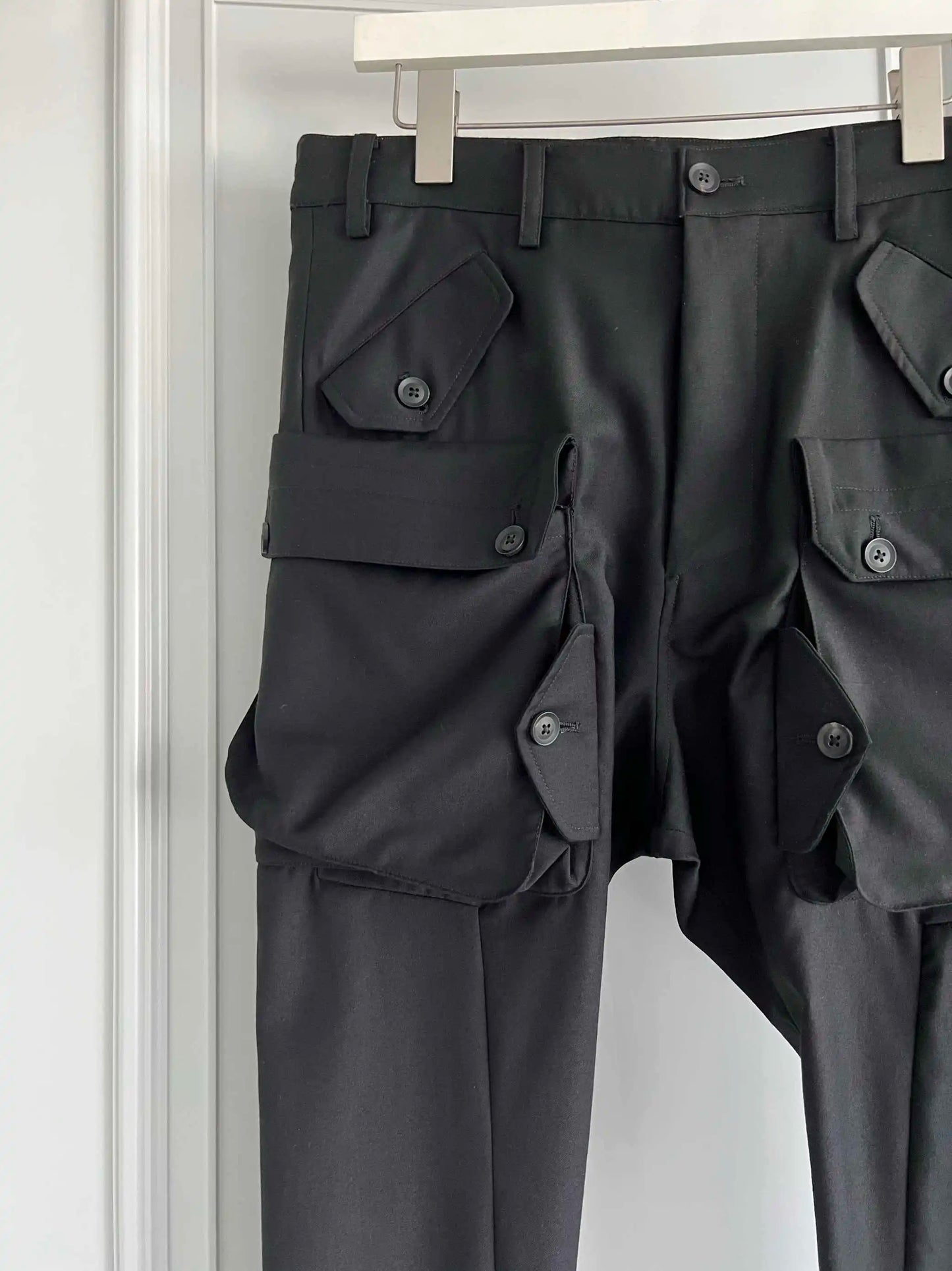 TOP-YAMAMOTO original design straight-leg trousers, woolen gabardine hip-hop skateboard trousers