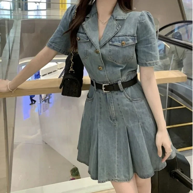 Woman Dress Short Tight Dresses for Women Mini Night Club Corset Bodycon Denim Fashion Summer 2024 Xxl Women's Clothing Curvy G
