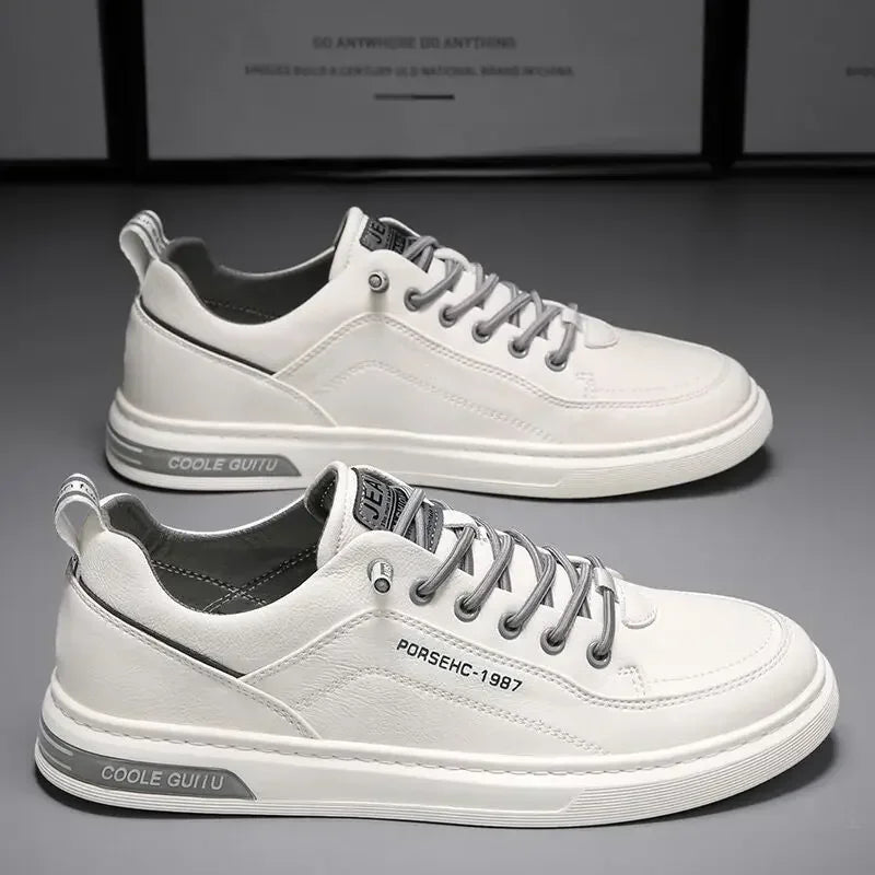 Men's Thick Sole Sneakers Designer Sports Shoes Fashion Casual Fiber Leather Breathable Height Increase Flat Thick Sole Shoes
