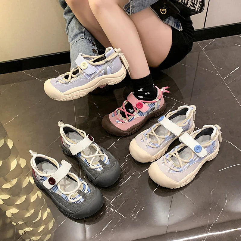 Student big head sports shoes for women all-match 2024 new spring and autumn ugly cute sneakers