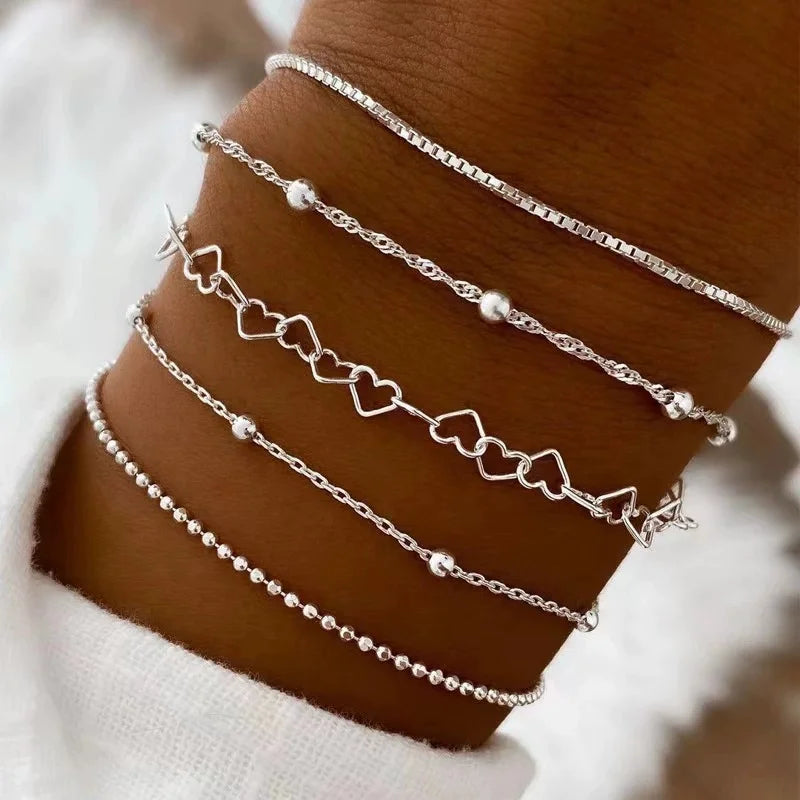 Titanium Steel Bracelet Set With Adjustable Multi-Layer Twisted Chain For Men And Women | Dark Hip-Hop Style Daily Accessory