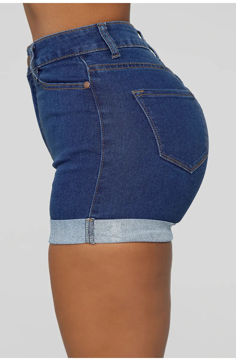 Denim Pant Women Mom Jeans Shorts Pants Bodycon High Waist Short Trousers Sexy Y2k Streetwear Elegant Splice Party Club Simple