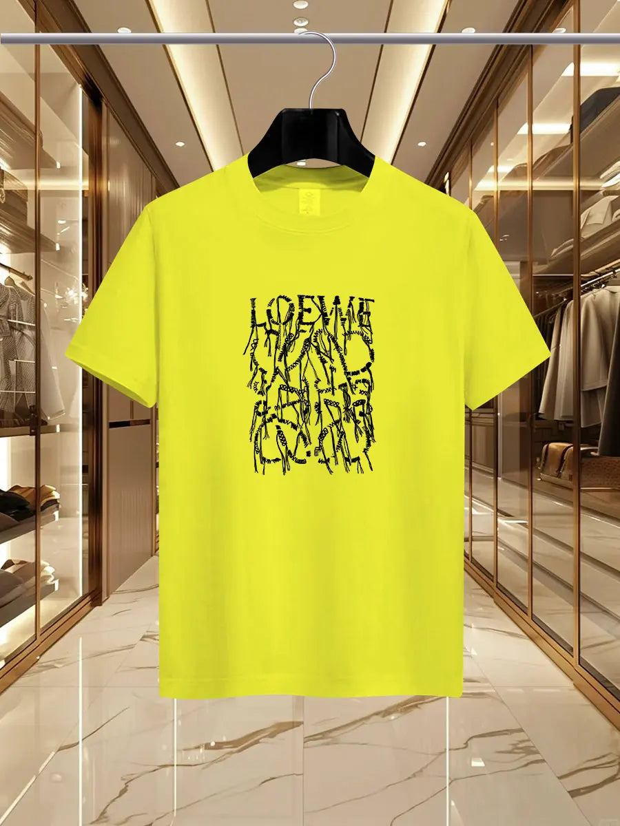 2025 Summer Luxury fashion LEW brand printed T-shirts, pure cotton round-neck casual and trendy Y2K high-end and high quality