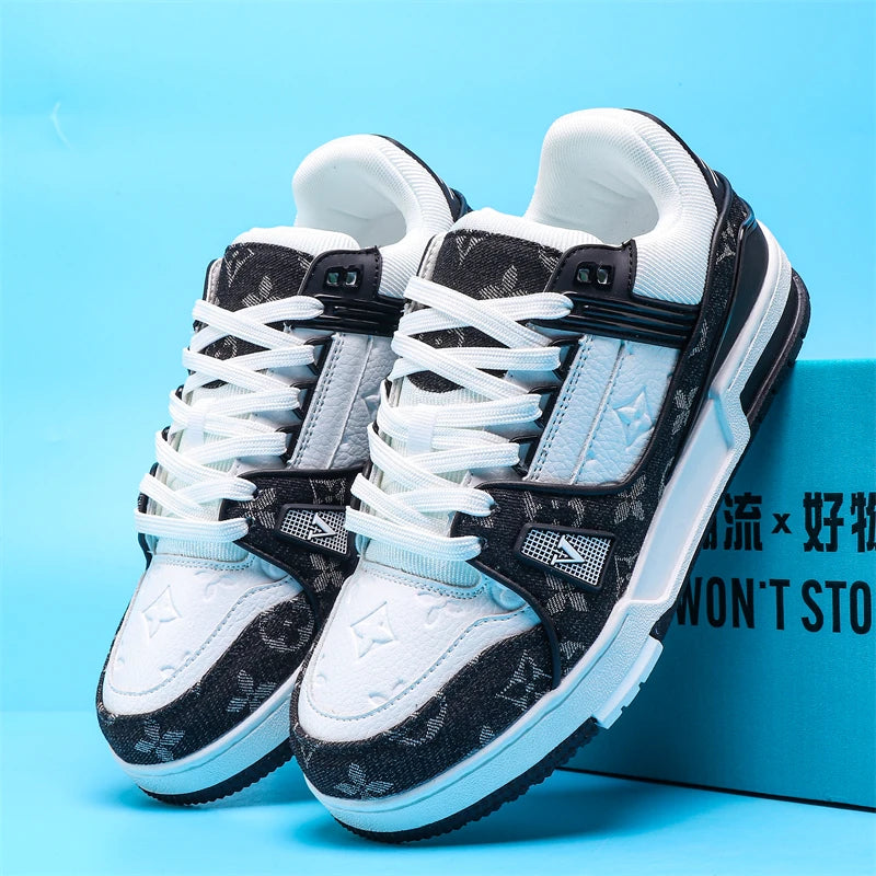 White shoes for men, all-match sneakers, thick-soled boys' pure white shoes, women's trendy shoes