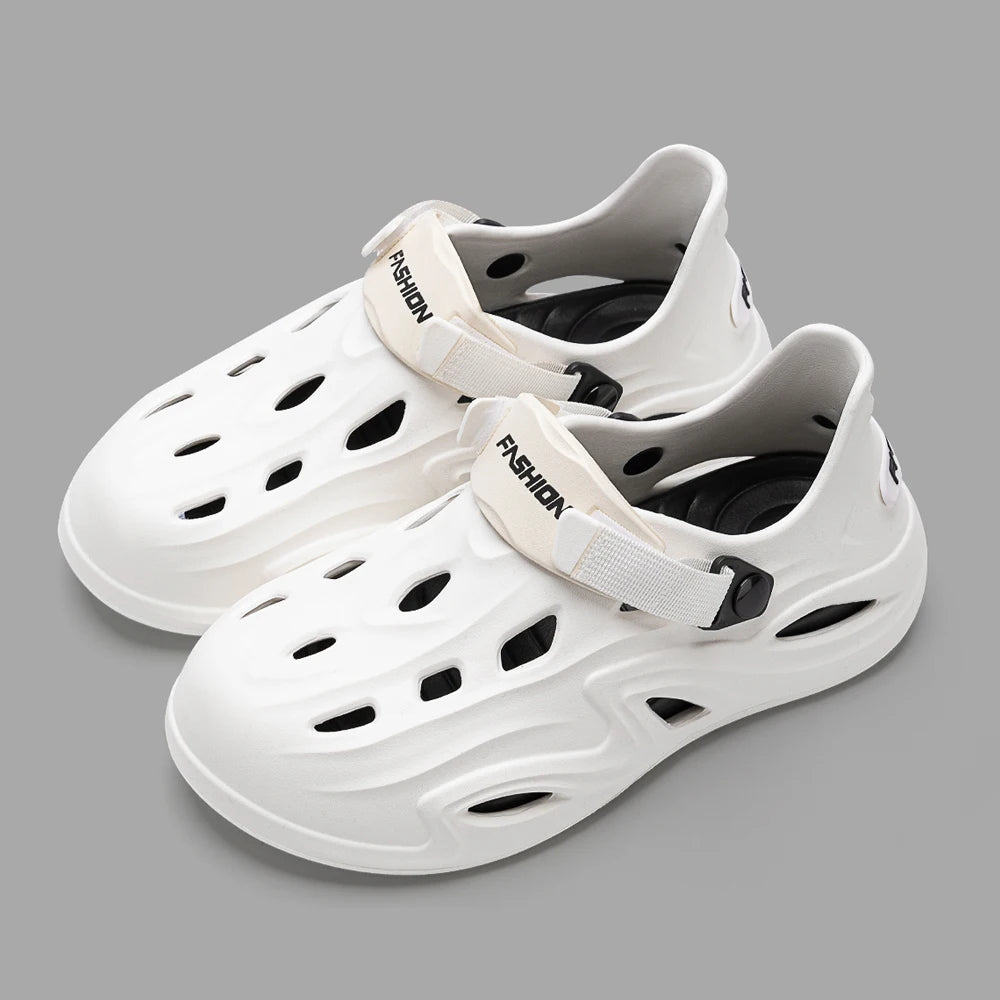 ZHIDA Men Summer Anti-slip Soft EVA Slippers Male Outdoor Hole Garden Sandals Casual Breathable Comfortable Flat Indoor Shoes