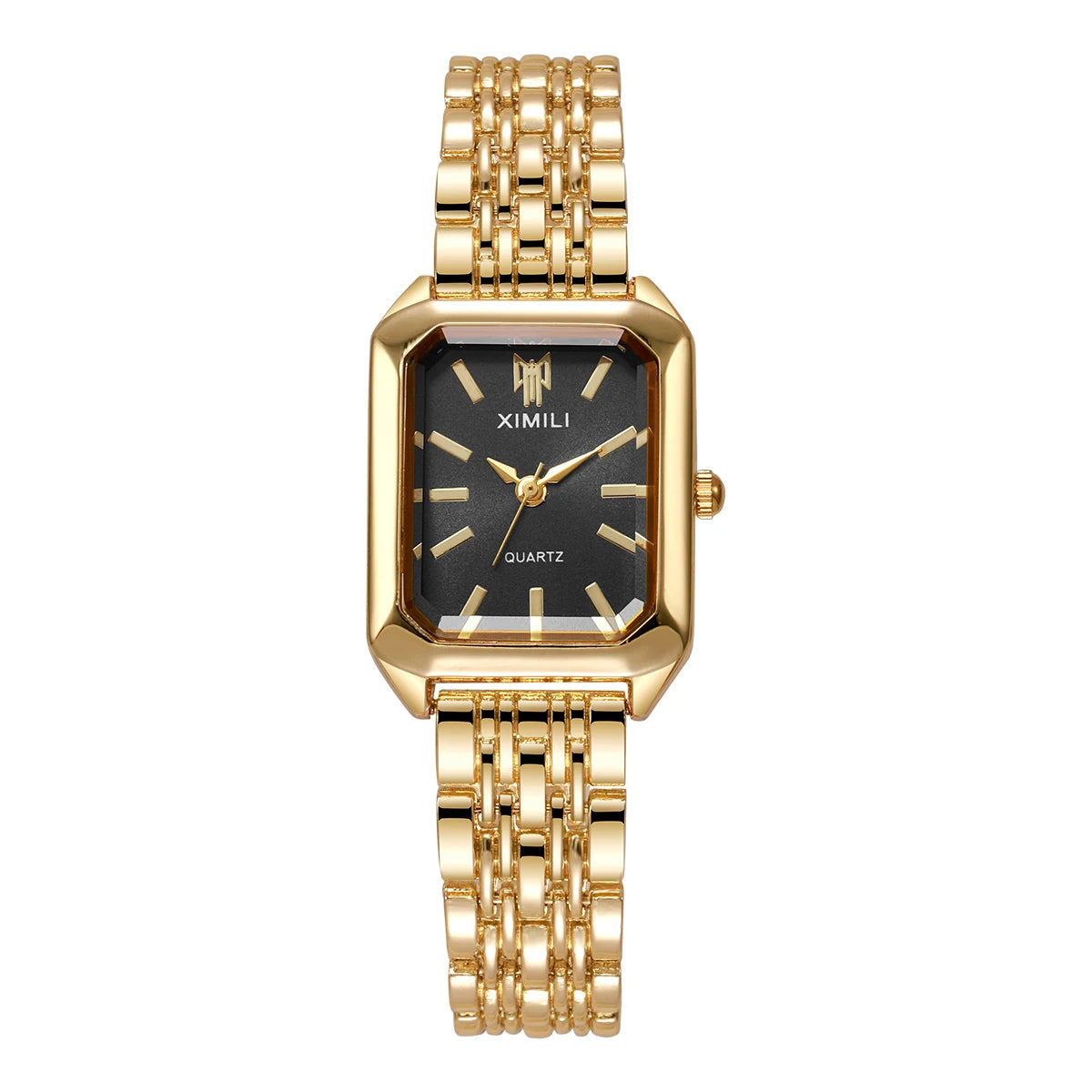 1/2/4PCS Luxury Women Watches Fashion Rectangle Woman Quartz Watch Stainless Steel Band Wristwatches Reloj Mujer(Without Box)