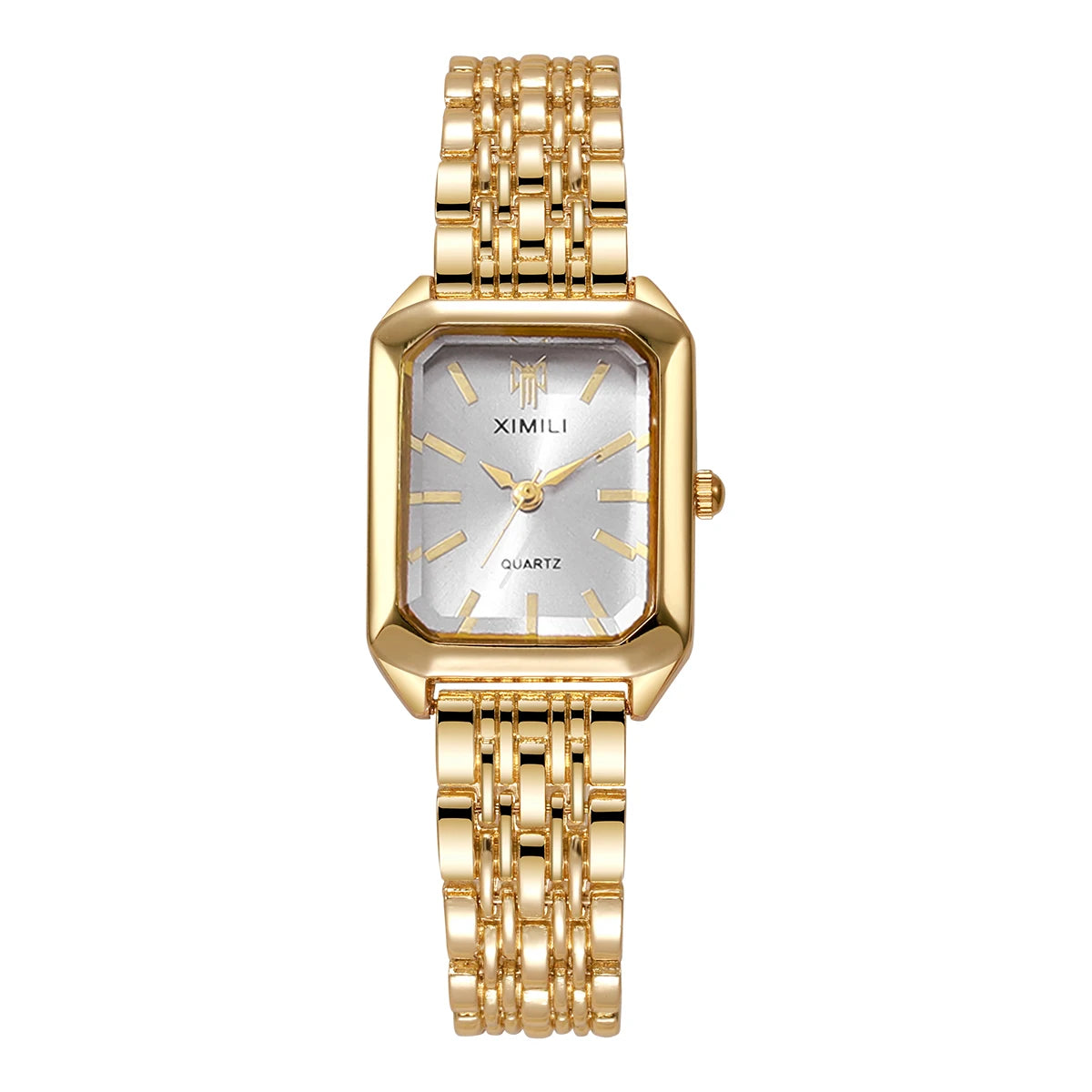 1/2/4PCS Luxury Women Watches Fashion Rectangle Woman Quartz Watch Stainless Steel Band Wristwatches Reloj Mujer(Without Box)