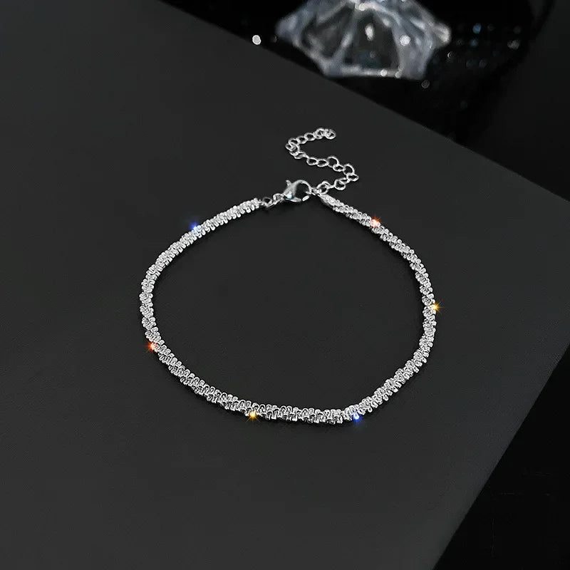 4pcs Punk Curb Cuban Chain Bracelets Set for Women Simple Thick Gold Color Charm Bracelets Fashion Jewelry Accessories New