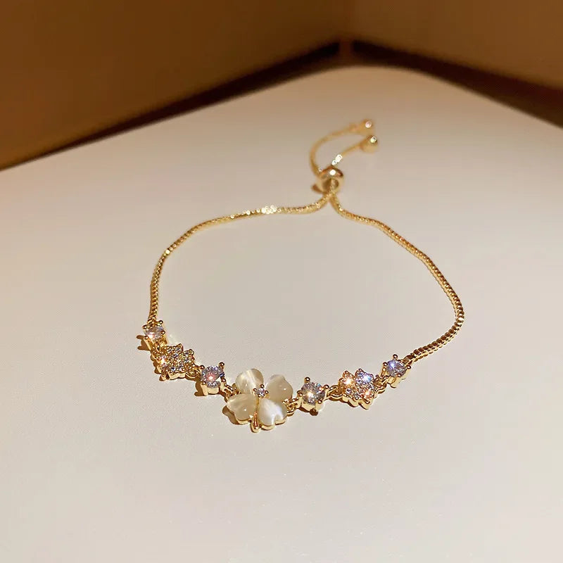 4pcs Punk Curb Cuban Chain Bracelets Set for Women Simple Thick Gold Color Charm Bracelets Fashion Jewelry Accessories New