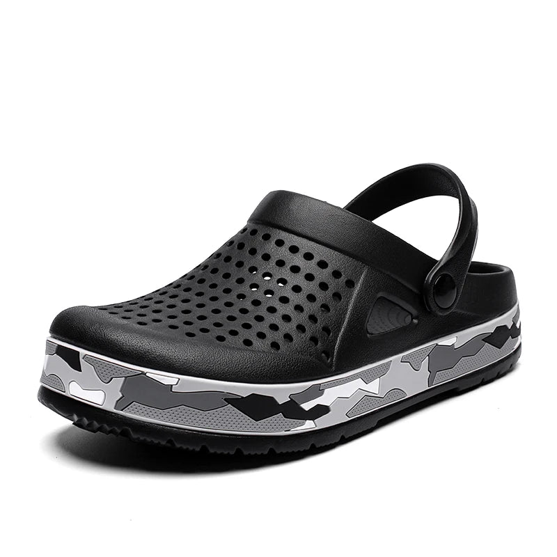 Men's summer casual hole shoes non slip lightweight breathable Two wearing men's sandals fashion comfort beach shoes slippers