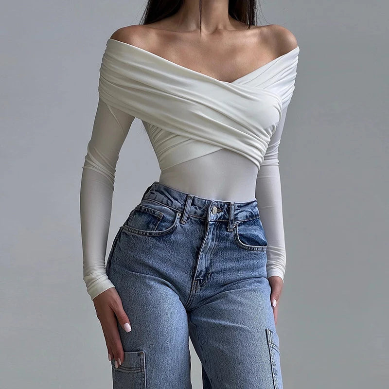 Women Spring Sexy Red Bodysuits Backless Solid Corset Slim Fashion Crossed Bodysuits Long Sleeves Casual Female Knitted Rompers