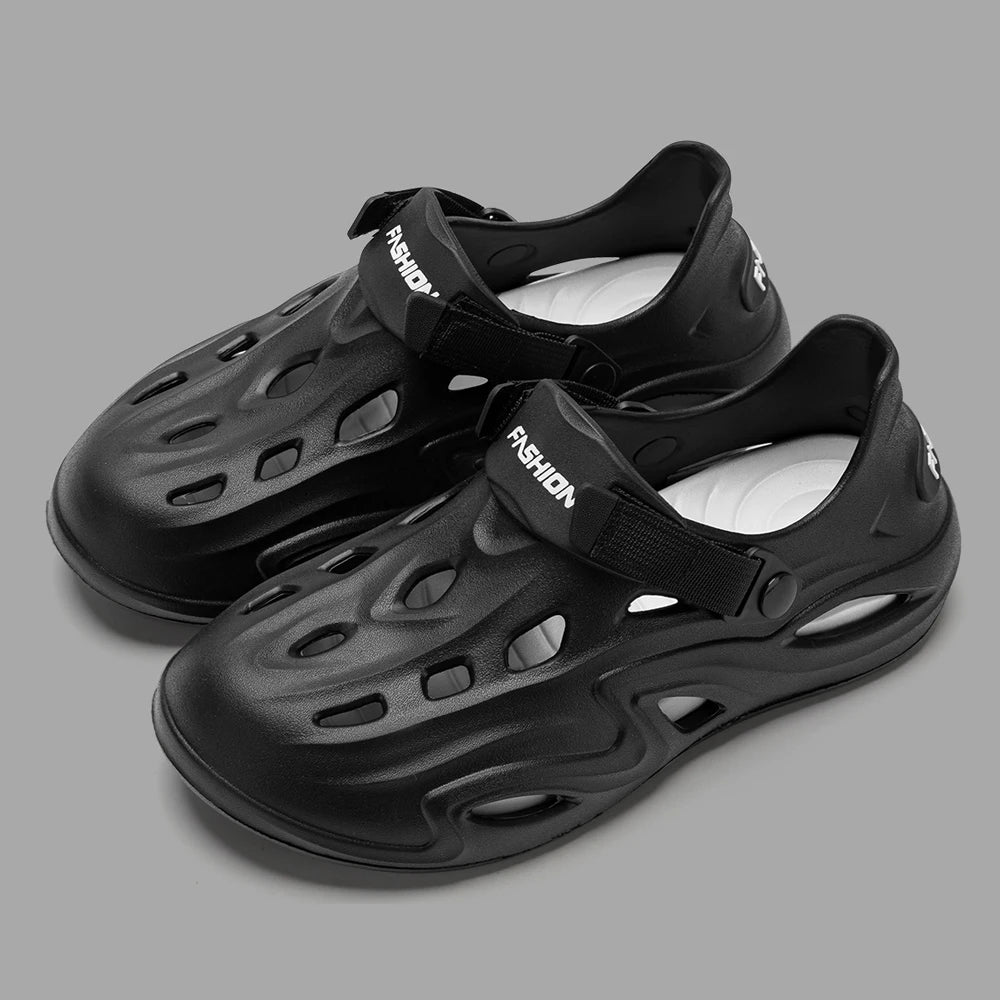 ZHIDA Men Summer Anti-slip Soft EVA Slippers Male Outdoor Hole Garden Sandals Casual Breathable Comfortable Flat Indoor Shoes
