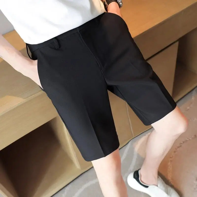 Solid Color Black Fashion Men's Clothing Breathable Shorts Summer Slim Fit Casual Comfortable Lightweight Sporty Trendy New