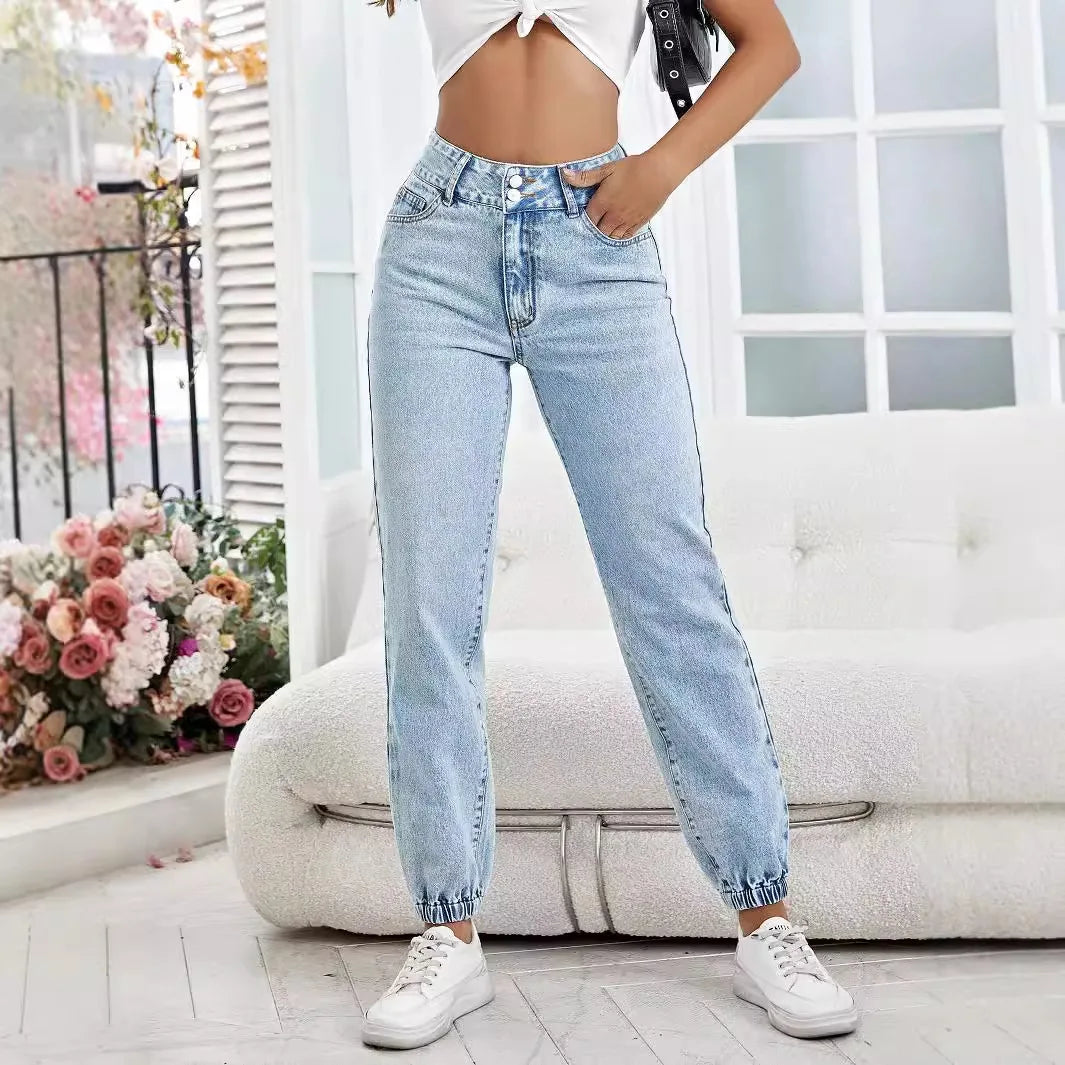 Jeans Women Pencil Pants Denim Mid Waist Zipper Fly Ankle Length Trousers Vintage Pockets 2024 Autumn Female Denims Streetwear