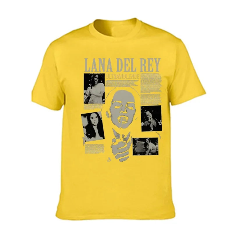 Singer Lana Del Rey Print T Shirt Men Women Fashion Hip Hop Streetwear Harajuku Short Sleeve Plus Size T Shirt Unisex Top