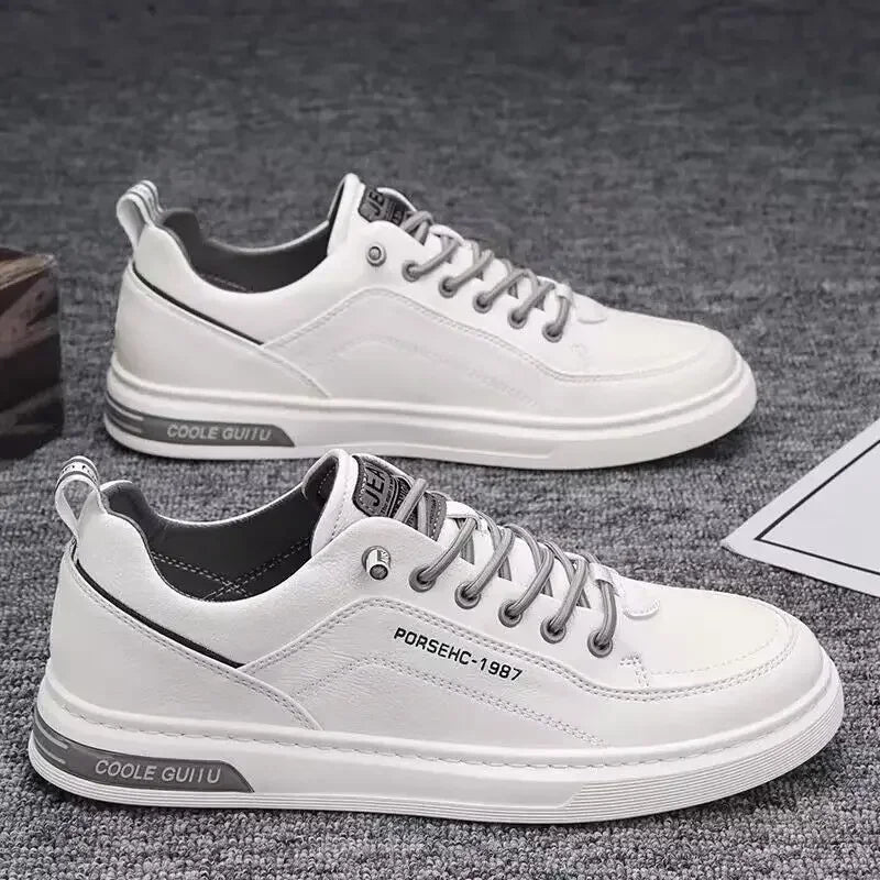 Men's Thick Sole Sneakers Designer Sports Shoes Fashion Casual Fiber Leather Breathable Height Increase Flat Thick Sole Shoes