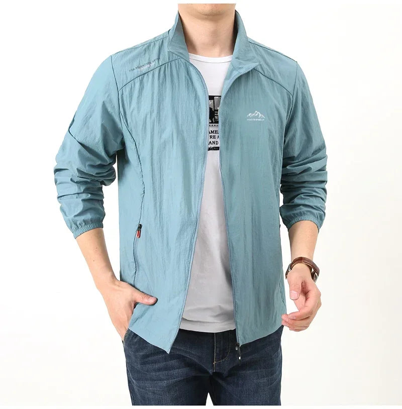 Men's Summer Skin Quick Dry Hiking Jacket Waterproof Sun UV Protection Coats Men Outdoor Sports Fishing Camping Running Jacket