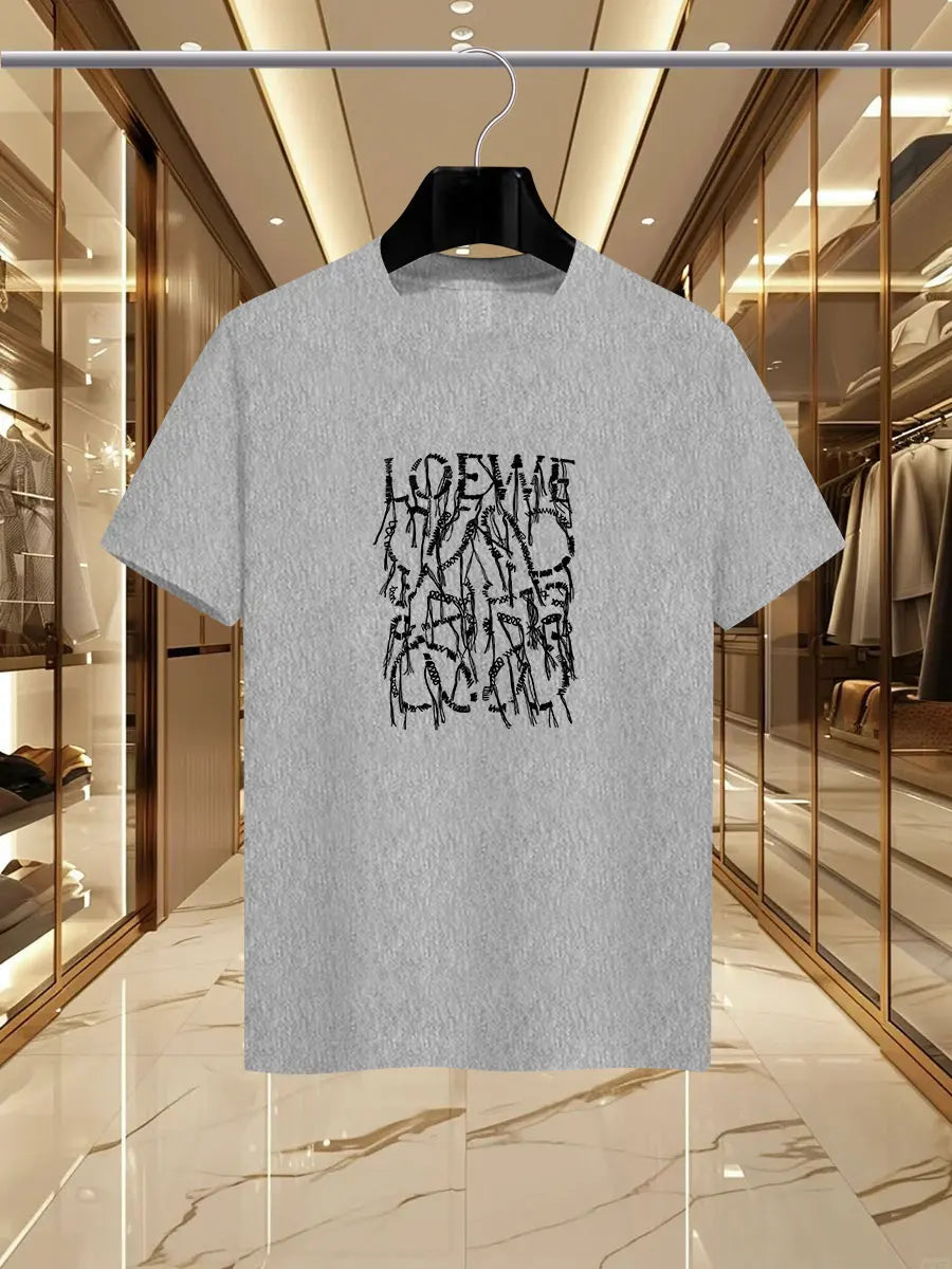 2025 Summer Luxury fashion LEW brand printed T-shirts, pure cotton round-neck casual and trendy Y2K high-end and high quality