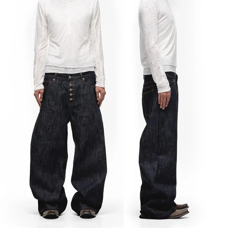 Fait * 25SS American retro red-edged red-eared original cow jeans three-dimensional scimitar pants