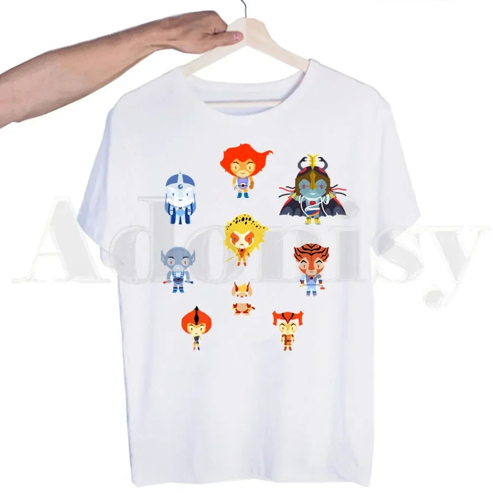 Thundercats Hip Hop Kawaii Cartoon T-shirts Top Tees Streetwear Harajuku Funny Tshirts Men Fashion Summer Tshirt