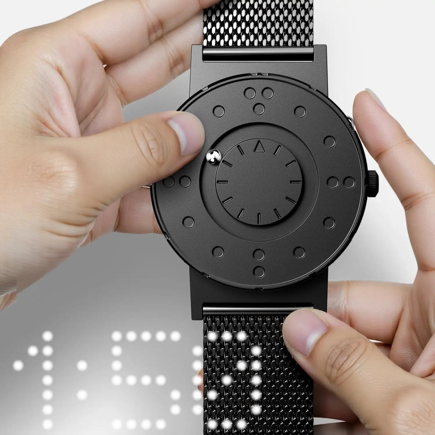 EUTOUR 2025 New Arrival Magnetic Watch Men Digital Black Silver Gray White Quartz Wristwatch