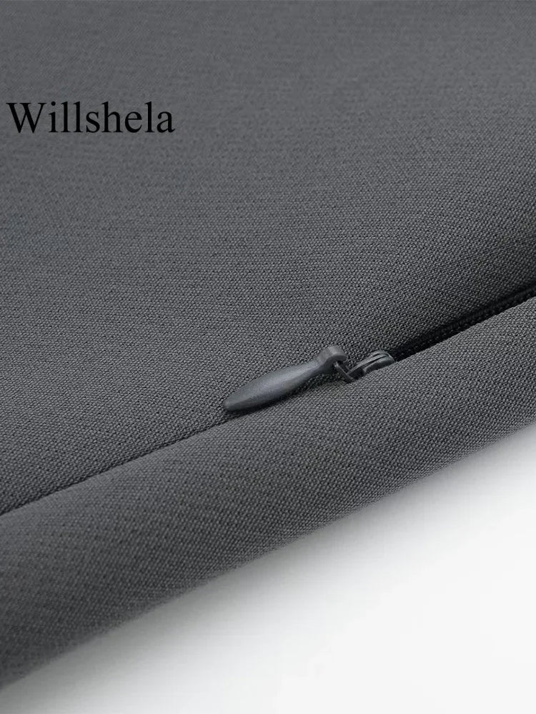 Willshela Women Fashion Solid Bandage Side Zipper Mini Skirts Shorts Vintage High Waist Female Chic Lady Shorts