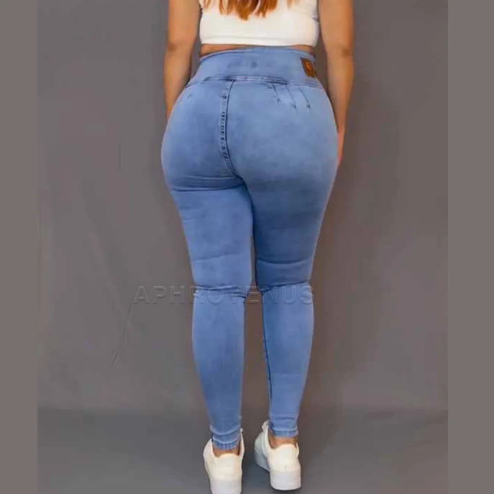 Women Fashion New Jeans High-quality Casual Stretch Denim Pencil Pants Female Slimming Skinny Push Up Trousers Side Zipper Jeans