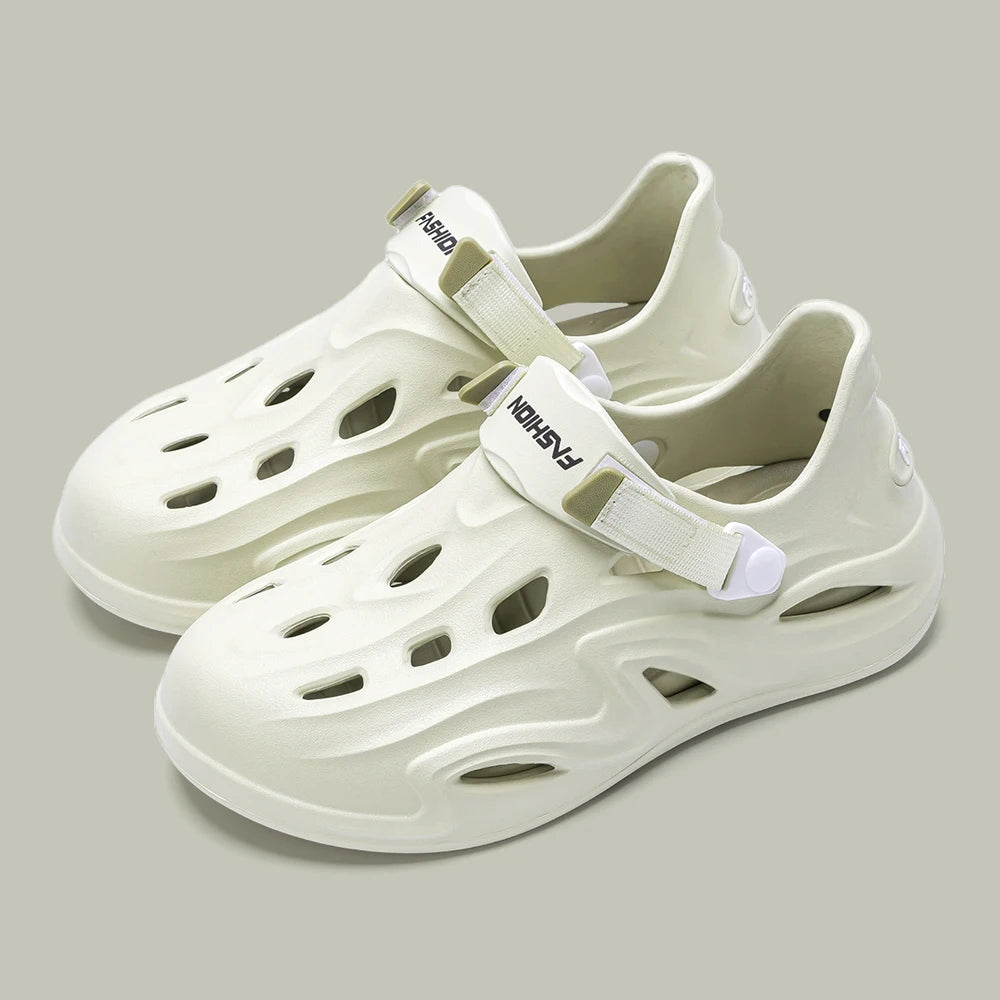 ZHIDA Men Summer Anti-slip Soft EVA Slippers Male Outdoor Hole Garden Sandals Casual Breathable Comfortable Flat Indoor Shoes