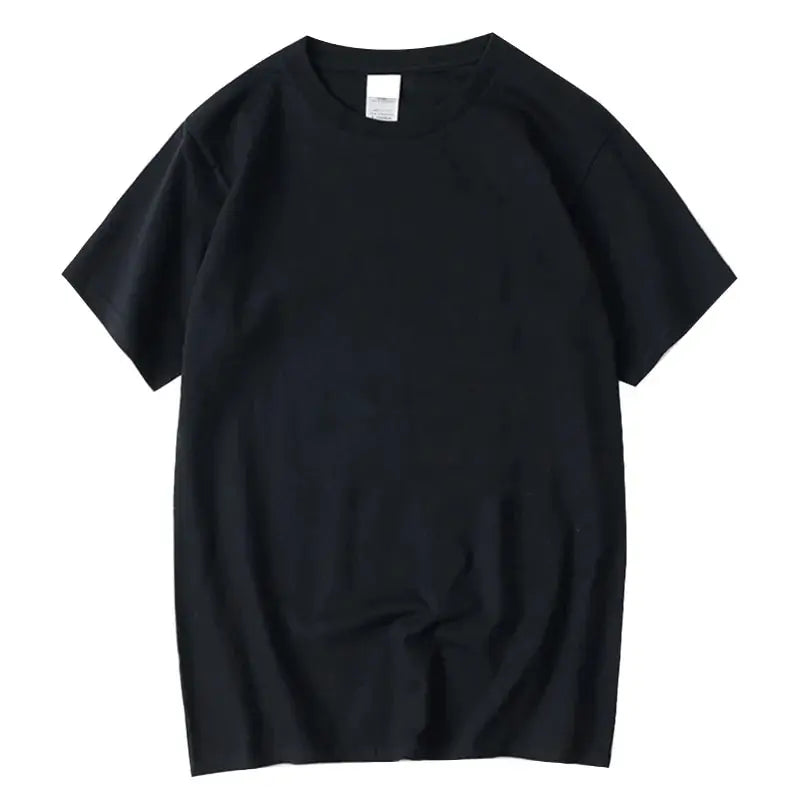 Summer Men's Short Sleeved T-shirt High-Quality Combed Cotton Solid Color Fashion Casual Round Neck Cool Women/Men Tops Loose