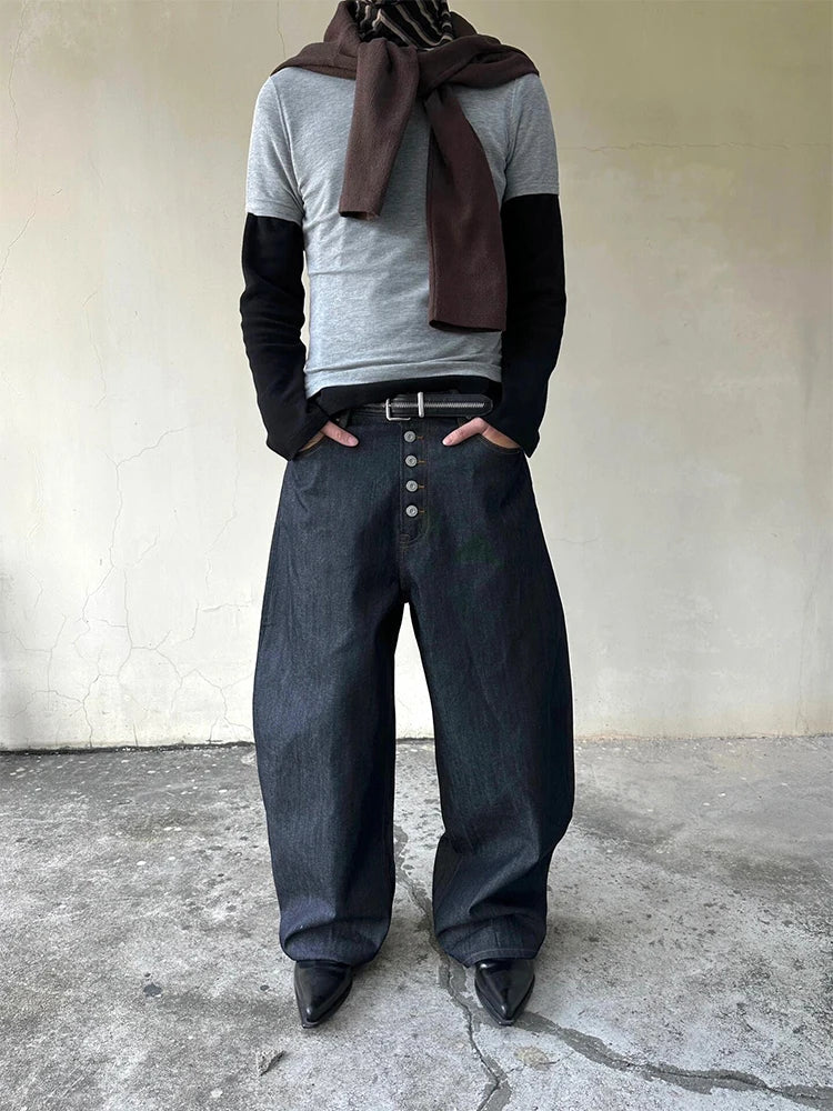 Fait * 25SS American retro red-edged red-eared original cow jeans three-dimensional scimitar pants