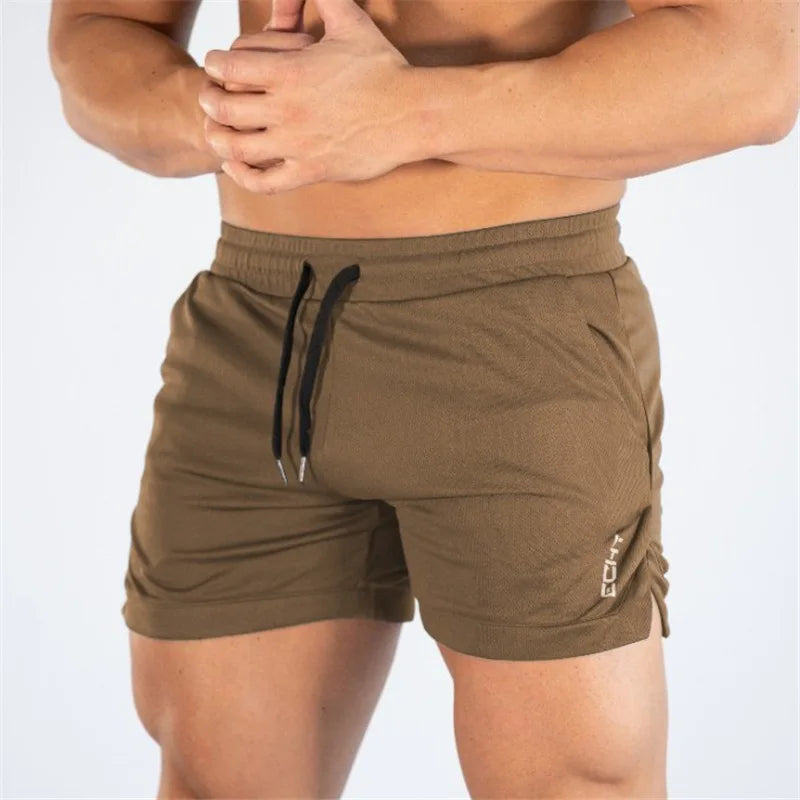 Summer thin mesh sports shorts men's breathable trend muscle fitness training three point pants running casual sports shorts