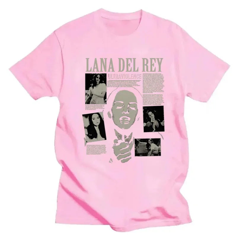 Singer Lana Del Rey Print T Shirt Men Women Fashion Hip Hop Streetwear Harajuku Short Sleeve Plus Size T Shirt Unisex Top