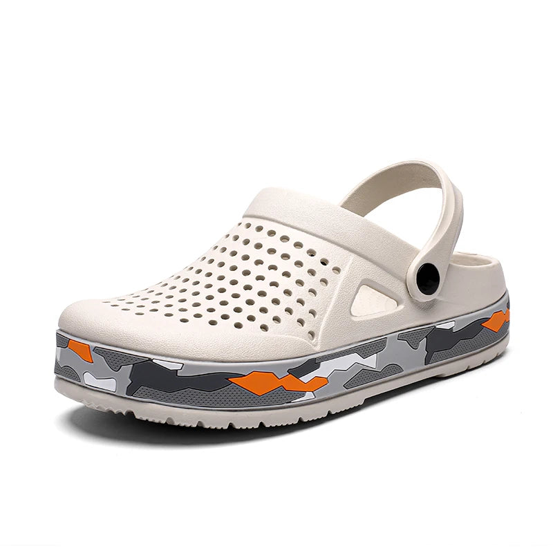 Men's summer casual hole shoes non slip lightweight breathable Two wearing men's sandals fashion comfort beach shoes slippers