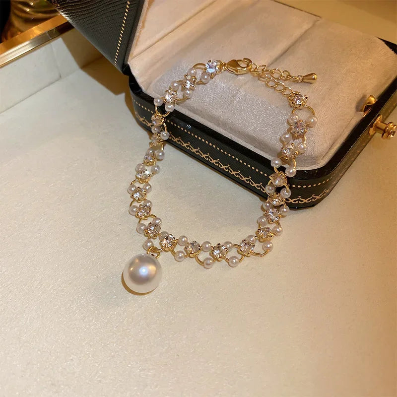 4pcs Punk Curb Cuban Chain Bracelets Set for Women Simple Thick Gold Color Charm Bracelets Fashion Jewelry Accessories New