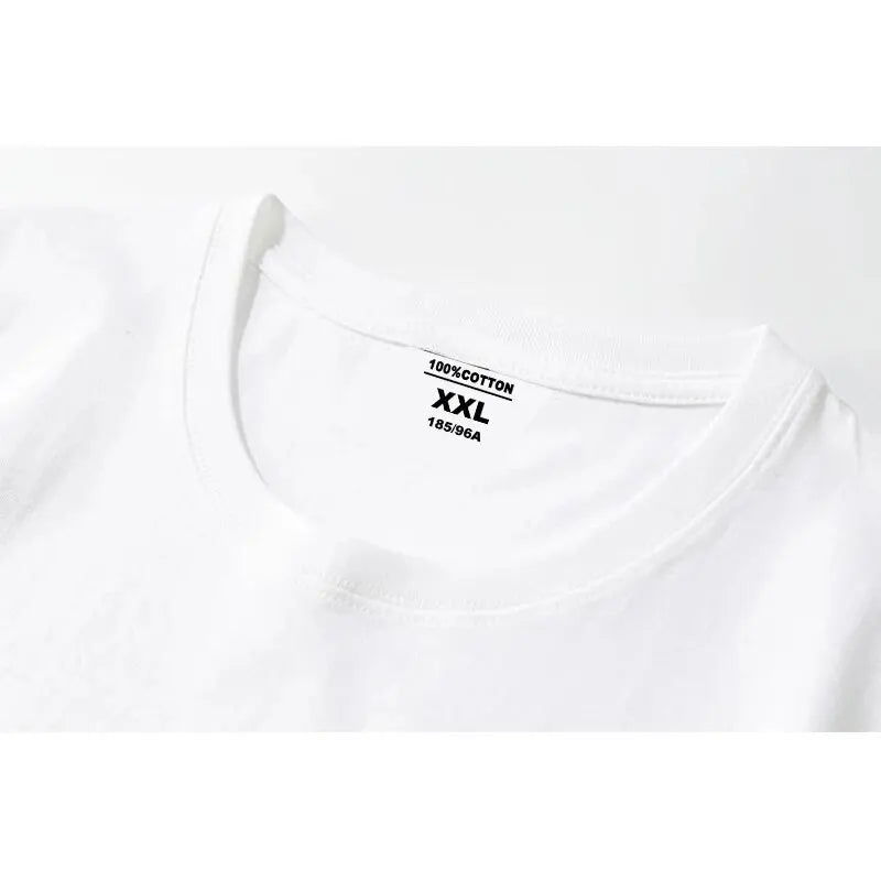 Summer Men's Short Sleeved T-shirt High-Quality Combed Cotton Solid Color Fashion Casual Round Neck Cool Women/Men Tops Loose