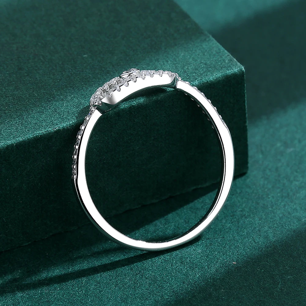 2022 NEW Luxury Ring Women's Real S925 Sterling Silver Diamond Zircon Pig Nose Female Fashion Girlfriend Gift Engagement Jewelry