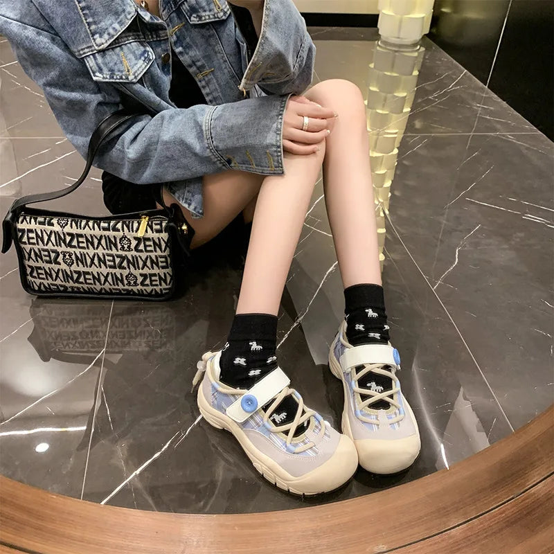Student big head sports shoes for women all-match 2024 new spring and autumn ugly cute sneakers
