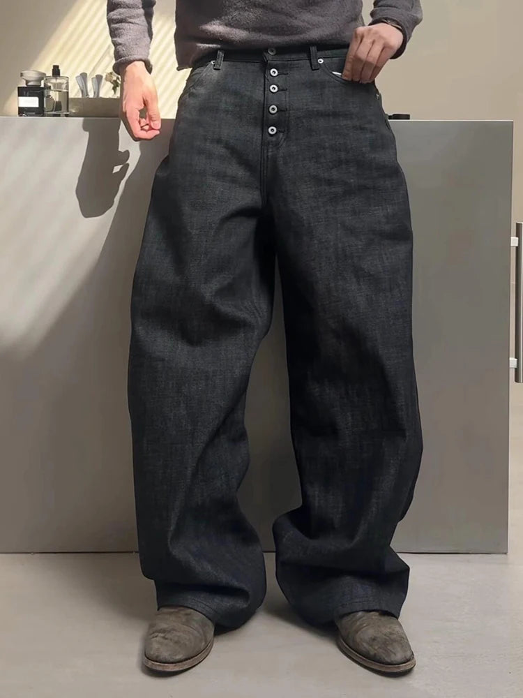 Fait * 25SS American retro red-edged red-eared original cow jeans three-dimensional scimitar pants