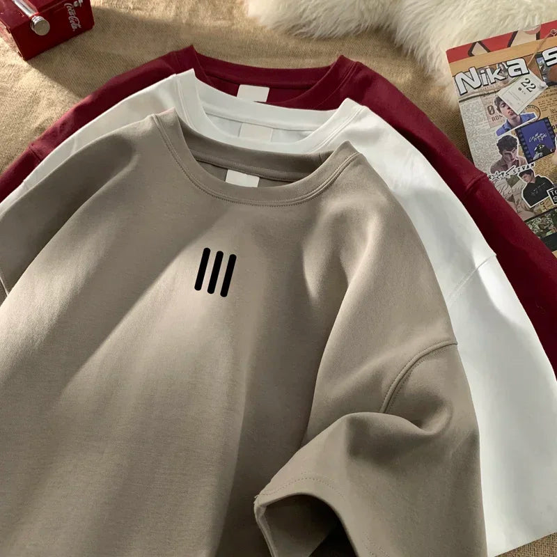 Men's Oversized T-shirts Mens Cotton T Shirt White 5XL Casual Summer Wear Fashion Print Tee Shirts for Men New Clothing