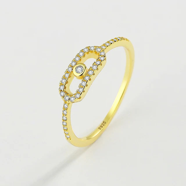 2022 NEW Luxury Ring Women's Real S925 Sterling Silver Diamond Zircon Pig Nose Female Fashion Girlfriend Gift Engagement Jewelry