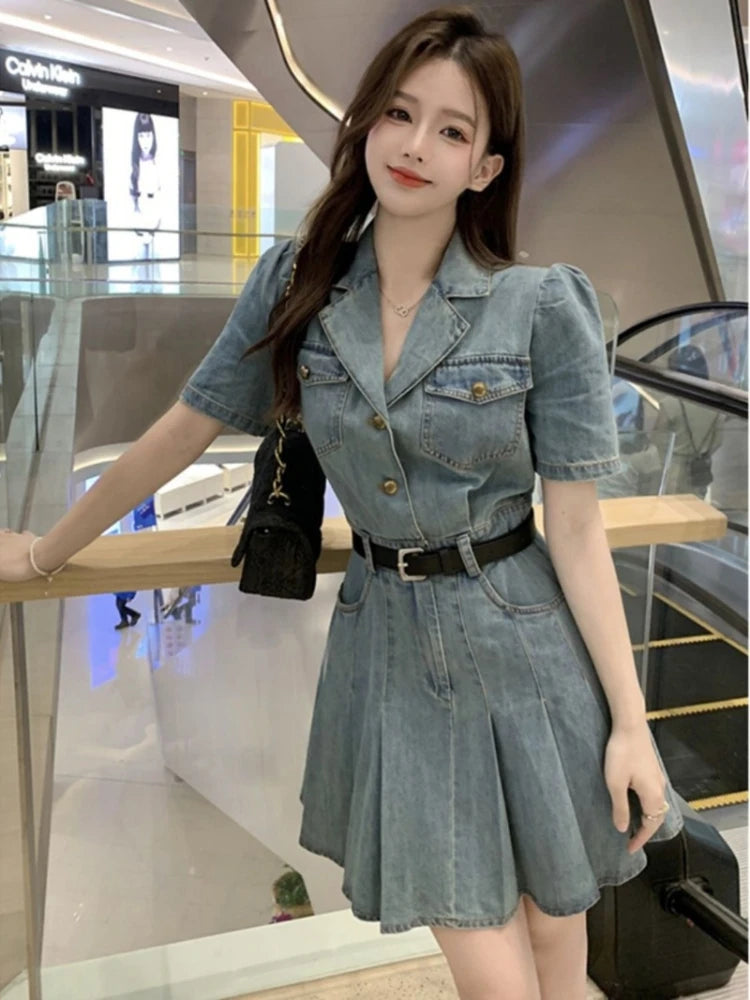 Woman Dress Short Tight Dresses for Women Mini Night Club Corset Bodycon Denim Fashion Summer 2024 Xxl Women's Clothing Curvy G