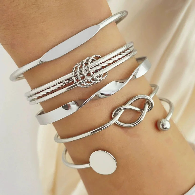 Titanium Steel Bracelet Set With Adjustable Multi-Layer Twisted Chain For Men And Women | Dark Hip-Hop Style Daily Accessory