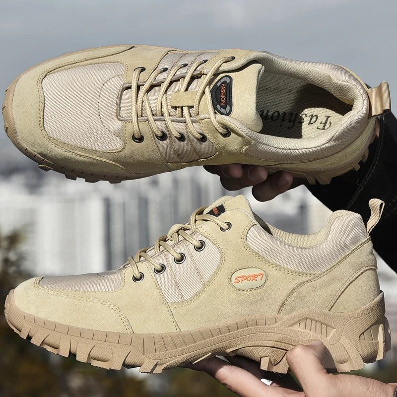 New Fashion Patchwork Outdoor Sneakers Breathable Men's Casual Shoes Men Desert Combat Footwear Large Size Non-Slip Hiking Shoes