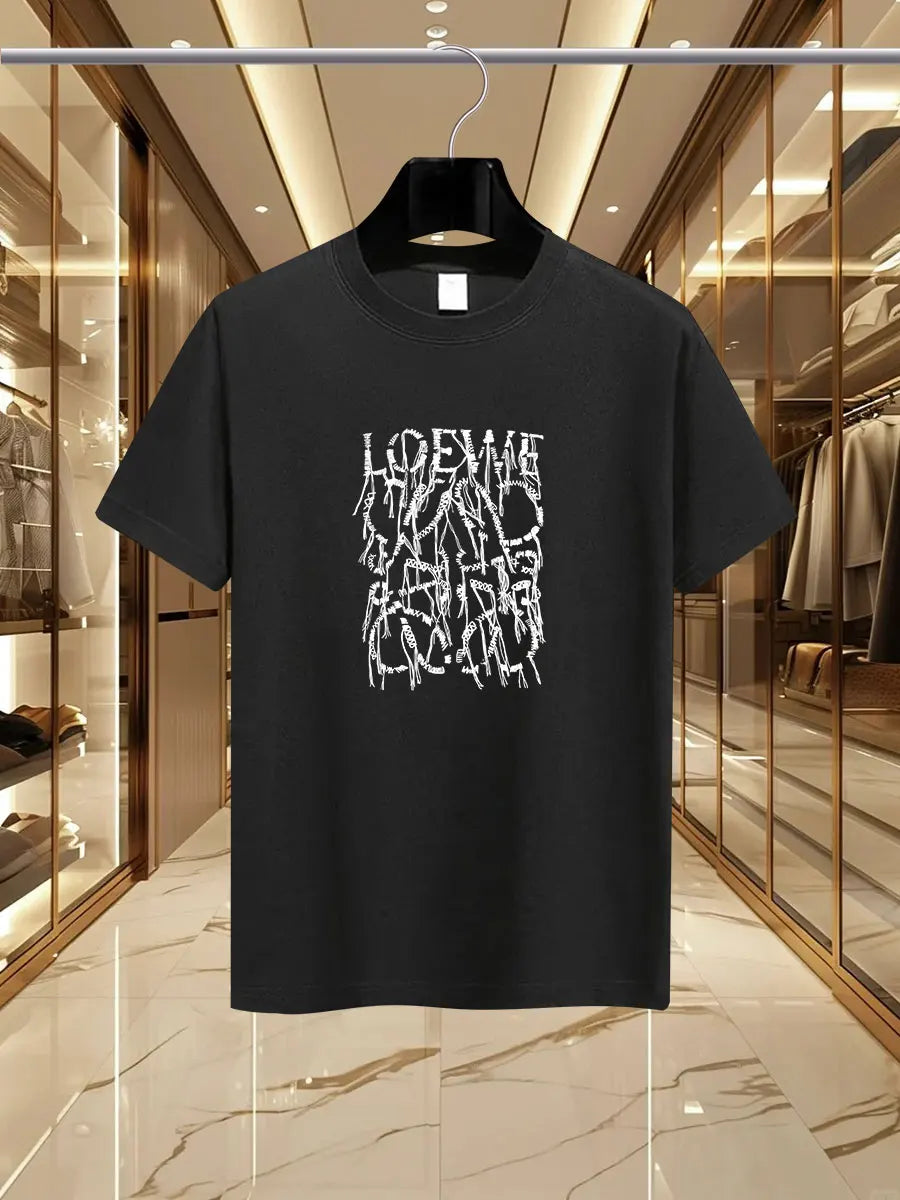 2025 Summer Luxury fashion LEW brand printed T-shirts, pure cotton round-neck casual and trendy Y2K high-end and high quality